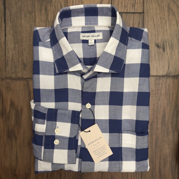 Peter Millar Oakbrook Summer Soft Cotton Sport Shirt- Atlantic Blue - Picture 7 of 11